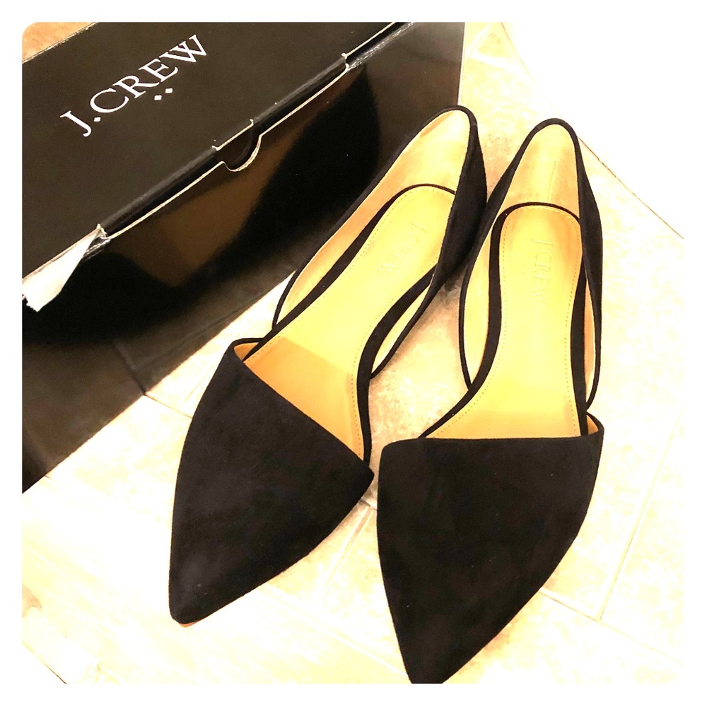 Black suede flats